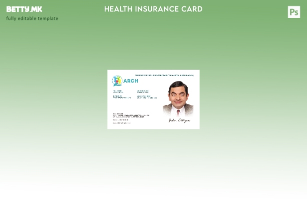 Модерен стил Шаблон за картичка за здравствено осигурување во Бенин